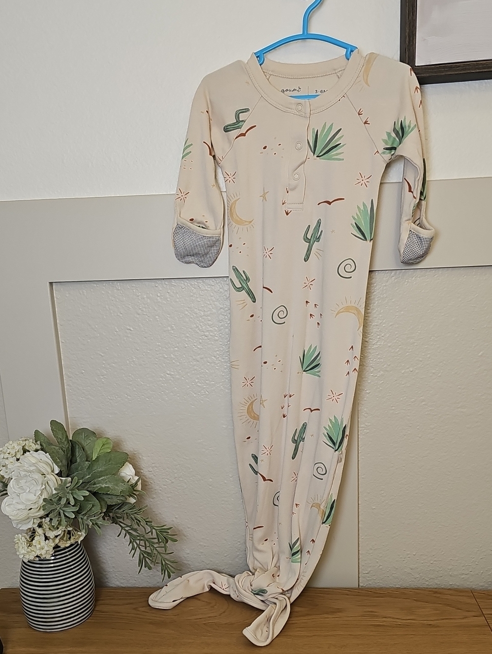 Goumi x Babylist Baby Gown - Desert Cactus 3-6M